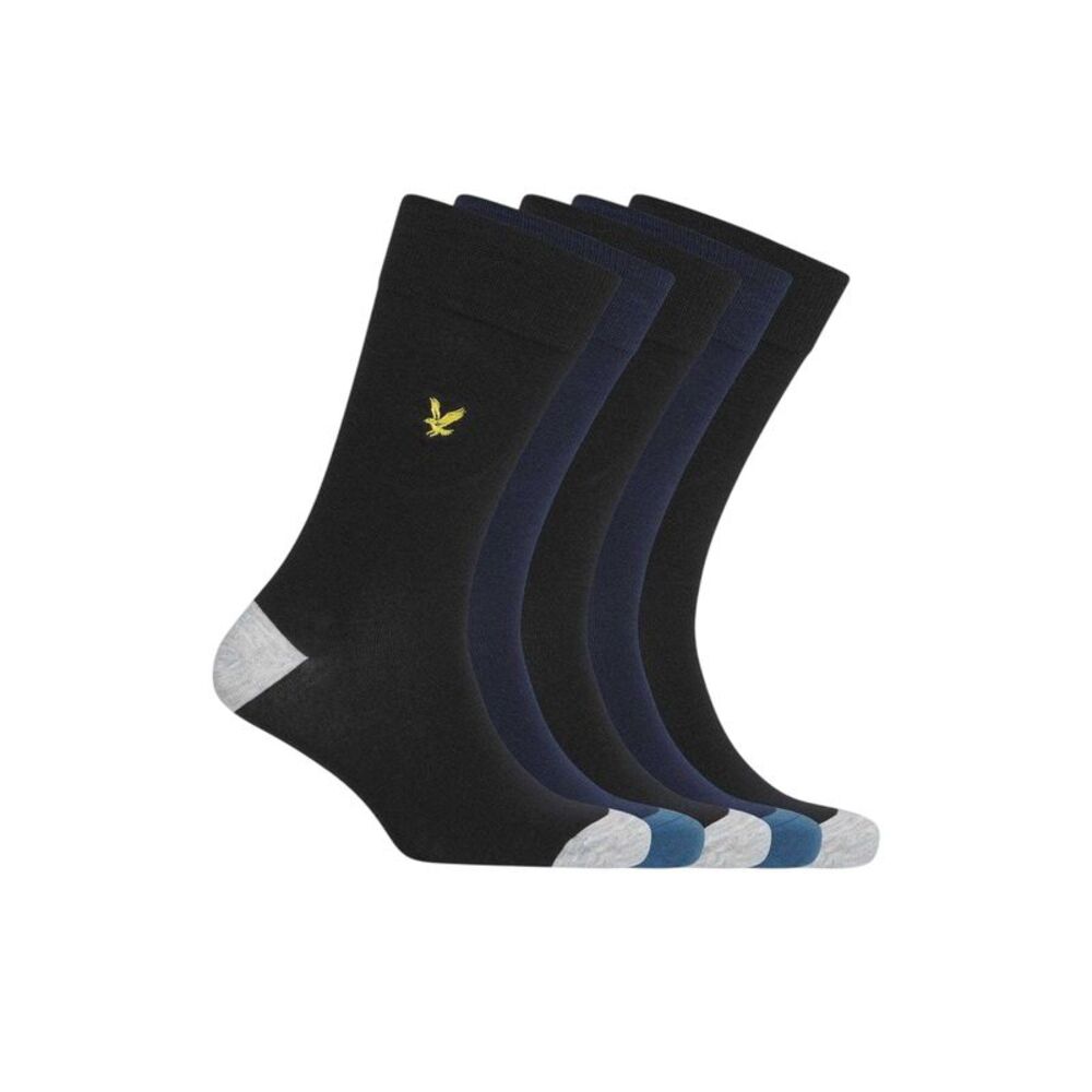Lyle & Scott Mens Crew Socks (Pack of 5) / Black